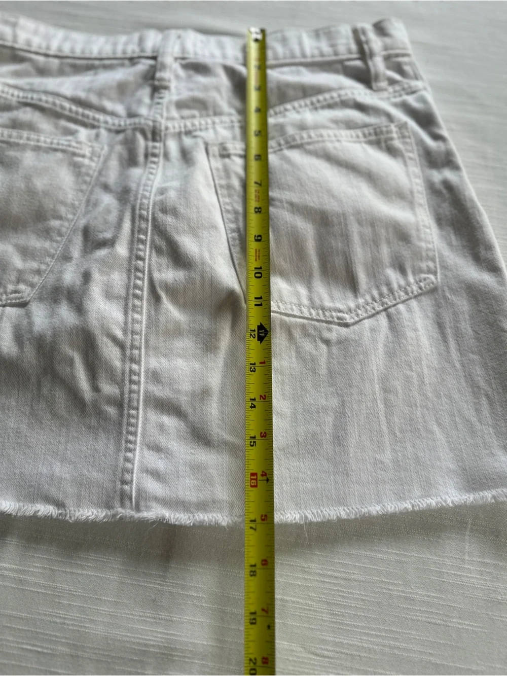 MADEWELL Button-Front White Denim Miniskirt | 30